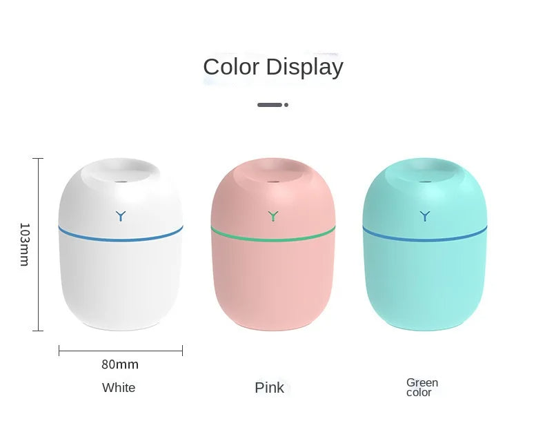 Mini USB Aroma Diffuser & Humidifier – with LED Light (3 Colors)