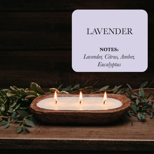 Lavender 3-Wick Dough Bowl Candle – Hand-Poured Soy Luxury (11oz)