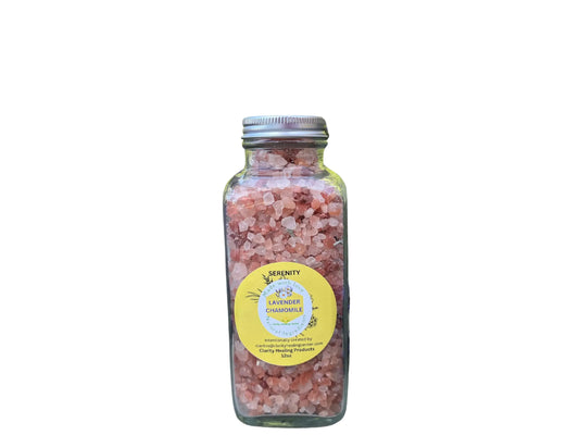 Botanical Bath Healing Salts – Lavender Chamomile Ritual Soak (12oz Glass)