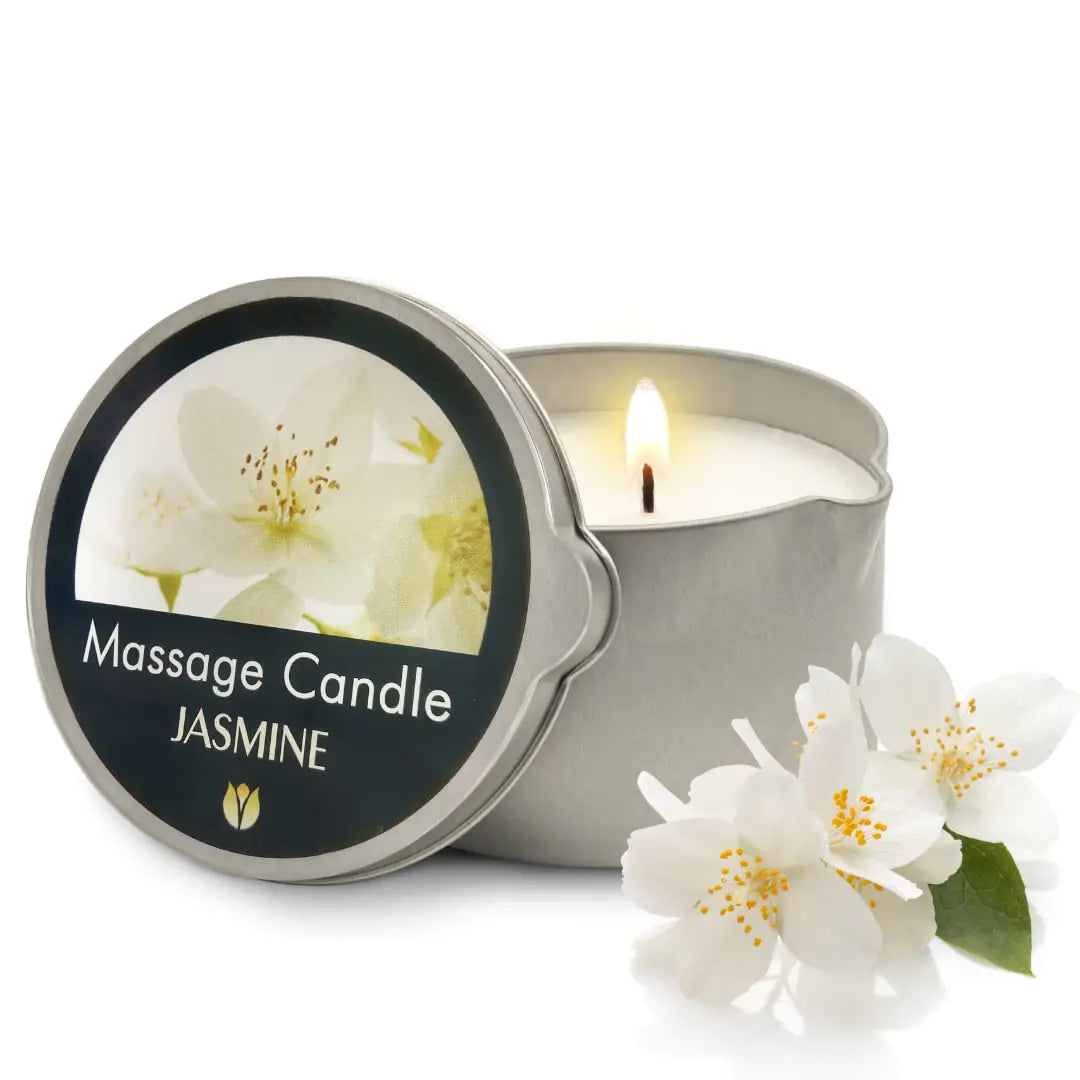 FLOWERLAND Jasmine Massage Candle – Moisturizing Vegan Body Oil Candle (200ml)