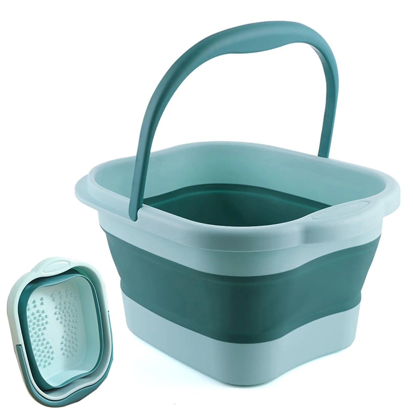 Collapsible Foot Soak Tub with Massage Rollers – 15L Spa Basin