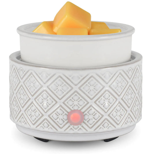 3-in-1 Ceramic Wax Melt Warmer – White Electric Fragrance Burner for Wax, Oils & Candles